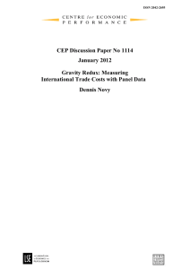 CEP Discussion Paper No 1114 January 2012 Gravity Redux: Measuring