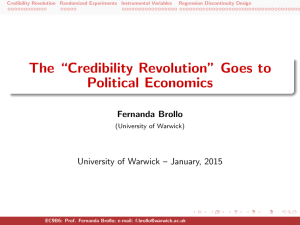 The “Credibility Revolution” Goes to Political Economics Fernanda Brollo