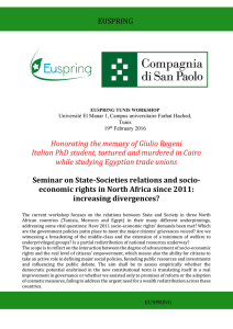 Honorating the memory of Giulio Regeni while studying Egyptian trade unions EUSPRING