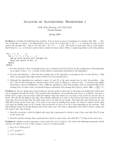 Analysis of Algorithms: Homework 1 COP 4531 (Section 1/2) CGS 5427