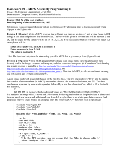 Homework #4 – MIPS Assembly Programming II