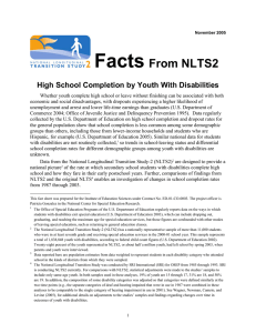 Facts  From NLTS2 High School Completion by Youth With Disabilities
