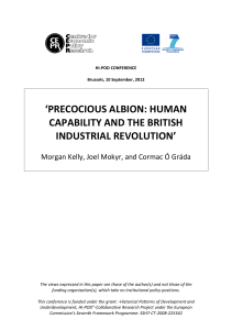 ‘PRECOCIOUS ALBION: HUMAN CAPABILITY AND THE BRITISH INDUSTRIAL REVOLUTION’
