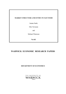 WARWICK  ECONOMIC  RESEARCH  PAPERS  Joanne Sault, Otto Toivanen