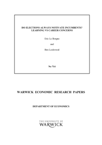 WARWICK  ECONOMIC  RESEARCH  PAPERS  Eric Le Borgne and