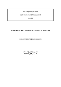 WARWICK ECONOMIC RESEARCH PAPERS  The Frequency of Wars