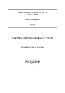 WARWICK ECONOMIC RESEARCH PAPERS  Testing Full Consumption Insurance in the Frequency Domain