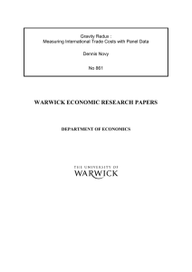 WARWICK ECONOMIC RESEARCH PAPERS  Gravity Redux :