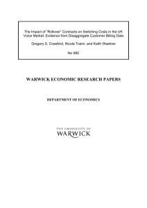 The Impact of “Rollover” Contracts on Switching Costs in the... Voice Market: Evidence from Disaggregate Customer Billing Data