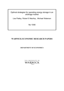 WARWICK ECONOMIC RESEARCH PAPERS arbitrage market