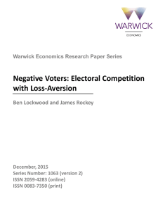 Negative Voters: Electoral Competition with Loss-Aversion Ben Lockwood and James Rockey