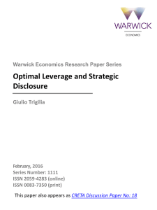 Optimal Leverage and Strategic Disclosure Giulio Trigilia