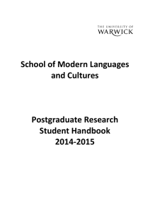 School of Modern Languages and Cultures Postgraduate Research