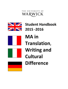 MA in Translation Writing and Cultural