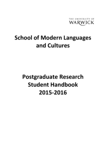 School of Modern Languages and Cultures Postgraduate Research