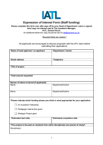 Expression of Interest Form (Staff funding)
