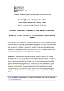 Connecting Research on Employment and Work Special Seminar, Wednesday 2 March, 2-4pm
