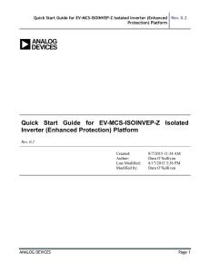 Quick  Start  Guide  for  EV-MCS-ISOINVEP-Z ... Inverter (Enhanced Protection) Platform