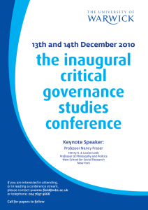 the inaugural critical governance studies