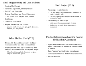 Shell Programming and Unix Utilities Shell Scripts (35.2)