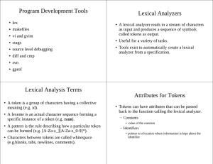 Program Development Tools Lexical Analyzers