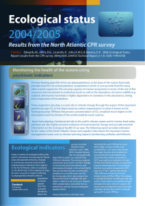 Ecological status 2004/2005 Results from the North Atlantic CPR survey