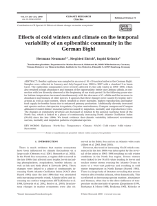 Effects of cold winters and climate on the temporal German Bight