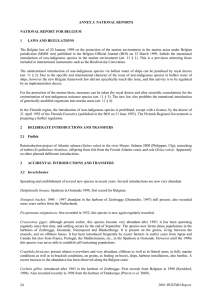ANNEX 3: NATIONAL REPORTS NATIONAL REPORT FOR BELGIUM 1 LAWS AND REGULATIONS