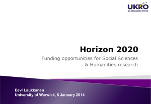 Funding opportunities for Social Sciences &amp; Humanities research Eevi Laukkanen