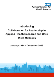 Introducing Collaboration for Leadership in Applied Health Research and Care