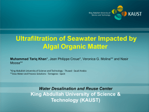 Ultrafiltration of Seawater Impacted by Algal Organic Matter