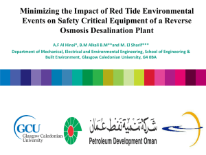 Minimizing the Impact of Red Tide Environmental Osmosis Desalination Plant