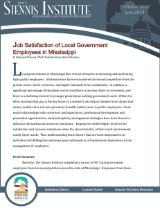 L J ob Satisfaction of Local Government Employees in Mississippi