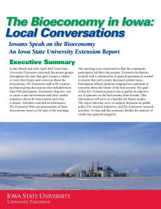 The Bioeconomy in Iowa: Local Conversations Iowans Speak on the Bioeconomy