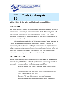 13 Tools for Analysis Introduction