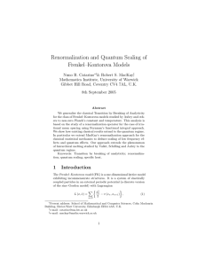 Renormalization and Quantum Scaling of Frenkel–Kontorova Models