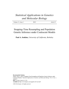 Statistical Applications in Genetics and Molecular Biology Stopping-Time Resampling and Population