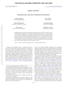Emodiversity and the Emotional Ecosystem BRIEF REPORT Jordi Quoidbach June Gruber