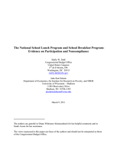 The National School Lunch Program and School Breakfast Program:
