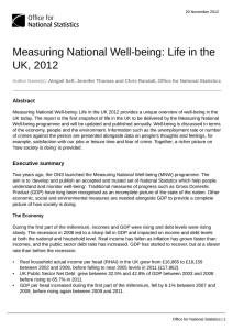 Measuring National Well-being: Life in the UK, 2012 Abstract