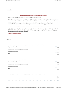 MPS School Leadership Practices Survey Page 1 of 15 Qualtrics Survey Software