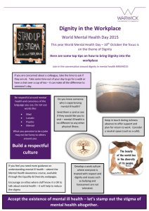 Dignity in the Workplace World Mental Health Day 2015