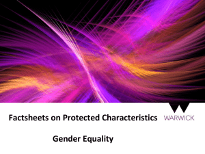Factsheets on Protected Characteristics Gender Equality