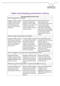 Video interviewing assessment criteria