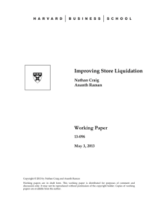 Improving Store Liquidation Working Paper 13-096