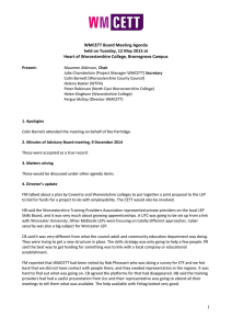 WMCETT Board Meeting Agenda held on Tuesday, 12 May 2015 at