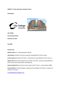 WMCETT:  Final Report. City College