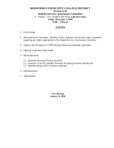 REDWOODS COMMUNITY COLLEGE DISTRICT Student Services Assessment Committee