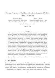Coverage Properties of Confidence Intervals for Generalized Additive Model Components ∗ Giampiero Marra