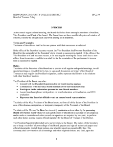 REDWOODS COMMUNITY COLLEGE DISTRICT BP 2210 Board of Trustees Policy